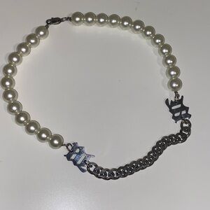 ✨ MISBHV White Pearl & Curb Link Choker - 9/10 Condition ✨Bought from SSENSE
